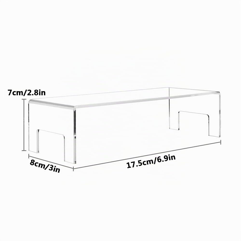Lot de 4 rehausseurs en acrylique transparent pour bijoux, figurines, buffets, jouets, parfums et cupcakes
