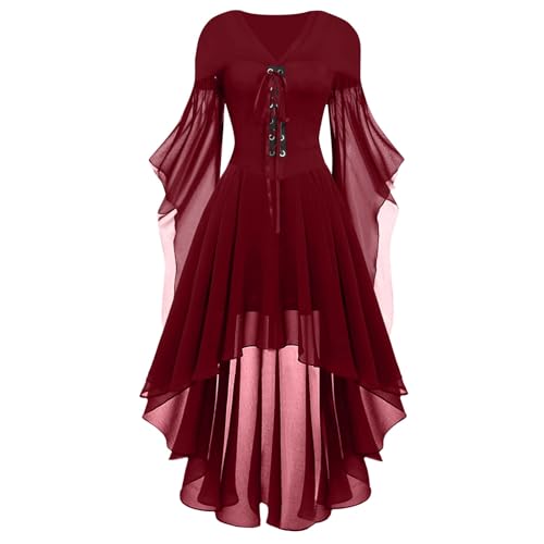 Déguisement femme robe rouge gothique et costume médiéval long de vampire victorienne