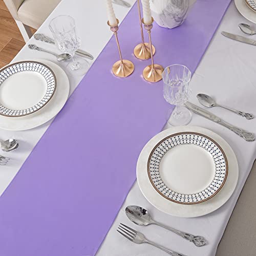 6 Pack Satin Table Runner, 12×108 Inch For Party Wedding, Birthday, Banquets，Graduation Engagements, Christmas, Decoration(Lavender) #TOP2