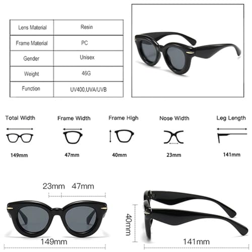 Oval Sunglasses Women Retro Rivets Men Punk Round Sun Glasses Shades2