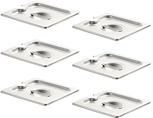 CURTA 6-Pack Slotted Steam Table Pan Lid with Handle, NSF Approved, Hotel &amp; Catering Food Pan Cover