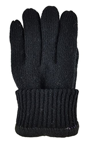 Bruceriver Men Pure Wool Knitted Gloves With Thinsulate Lining Size L/Xl (Black) #TOP4