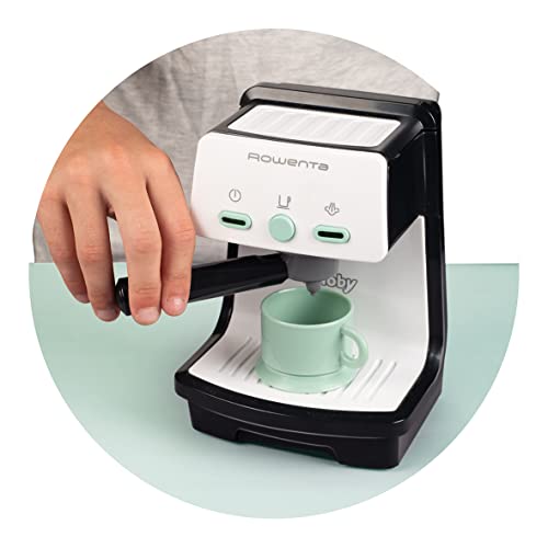 Smoby Rowenta Espresso 310597 - Cafetera para niños, Juguete de imitación, Funciones de Sonido y luz, Color Negro