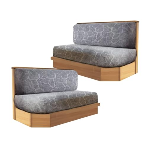 Ckedes RV Dinette Cushion Covers Backrest and Seat Covers Ideal for Jackknife Stretch Printed Couch Cushion Slipcovers Replacement Anti-Slip Sofa Cushion Cover(2 Backrest Cover & 2 Bench Cover,Grey)