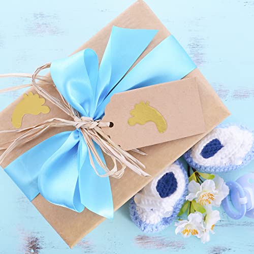 Whaline 480Pcs Gold Foil Footprint Stickers Self-Adhesive Footprint Shape Seal Stickers Gold Label Decals For Bay Shower Greeting Invitation Cards Envelope Sealing Birthday Gift Wrapping Supplies #TOP5
