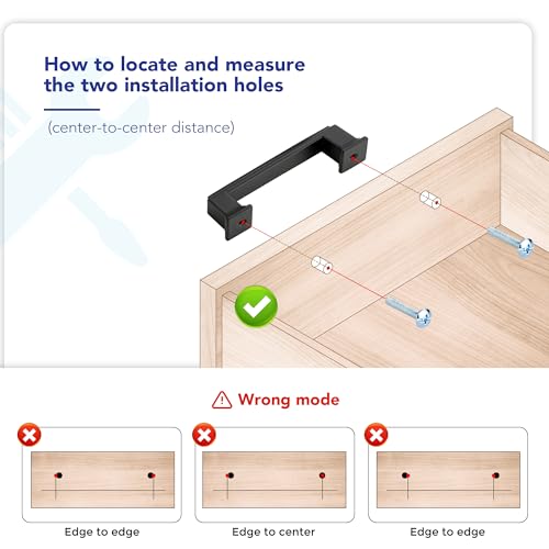 image for Ravinte Hardware 10 Pack Matte Black Cabinet Pulls, 5 Inch (128mm) Hol