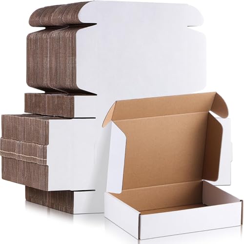 Image of Qilery 100 Pcs 5.9 x 3.9 x 1.2 Inches Mailing Boxes White Mailer Boxes
