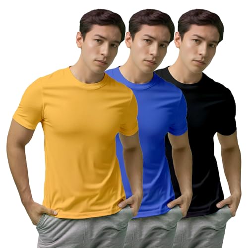 Image of Gym T Shirts for Men Workout | Sports Tshirt for Man | Running Mens T-Shirts | Polyester Men's T Shirt | Quick Dry fit Training Active Wear | Badminton Football Jersey Tshirts