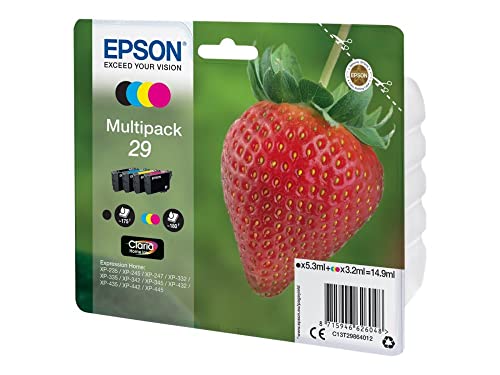 Epson Original 29 Tinte Erdbeere, XP-235 XP-332 XP-335 XP-432 XP-435 XP-245 XP-342 XP-345 XP-442 XP-445 XP-247 XP-257 XP-255 XP-352 XP-355 XP-452 XP-455, (Multipack 4-farbig) - Image 5