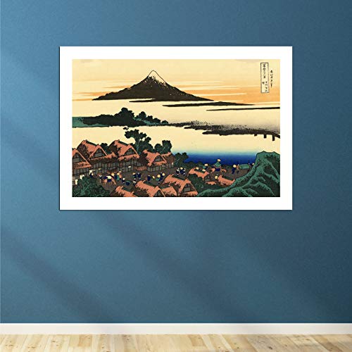 Estampe Hokusai Dawn at Isawa affiche encadrée finition semi-brillante