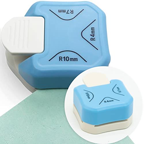 LAMXD 3 in 1 Corner Rounder Punch, Hole Punch 3 Way Corner Cutter with Hole Paper Puncher and Loose Leaf Binder Ring,Laminate,DIY Crafts,Card Making and Scrapbooking Crafting Handmade Activity #Blue