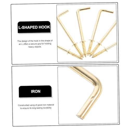 Image of Toyvian DIY Picture Hanging Hardware 20 Pcs Mini l Hooks Self Tapping Screws Metal Right Angle Screw Hooks