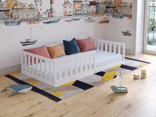 🌟 [SPAZIOSO E PRATICO] - Scoprite un letto neonato bambino progettato con l'obiettivo di massimizzare lo spazio disponibile e la facilità d'uso. Senza un cassetto aggiuntivo, offre più spazio sotto il letto per i giocattoli preferiti del vostro bambino o facilita le operazioni di pulizia. La soluzione perfetta per i genitori che apprezzano funzionalità ed estetica.