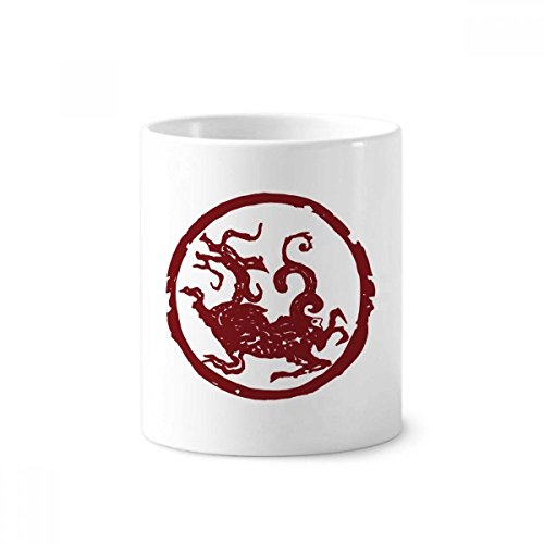 Mug dragon chinois en céramique multicolore pour stylos et brosses à dents