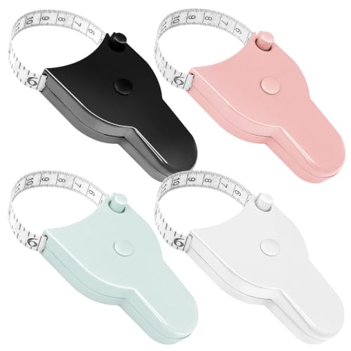 Body Tape Measure Retractable Measuring Tape - 4 Pack Fitness Body Measurement Tool for Waist Weight Loss Tracking Clothing Measurement for Women Men Gym Home