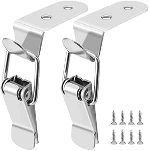 STAINLESS STEEL LATCH Hasp Lock For Cabinet Case Spring Loaded Latch - View #9