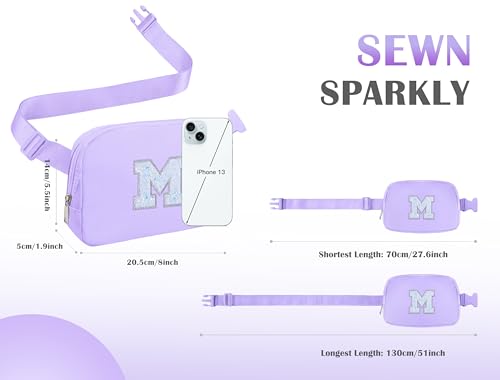 Image of COSHAYSOO Mothers Day Graduation Birthday Gifts for Girls 6-8 8-10 10-12 6 7 8 9 10 Year Old Girl Purse Crossbody Belt Bag Purple Fanny Pack Cute Girly Tween Preteen Trendy Stuff Initial Letter M