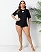 Halcurt Women's Plus Size Rash Guard Short Sleeve Swim Shirt with Built in Bra UPF50+ Sun Protection Swimsuit Top All Black Built in Bra 3X