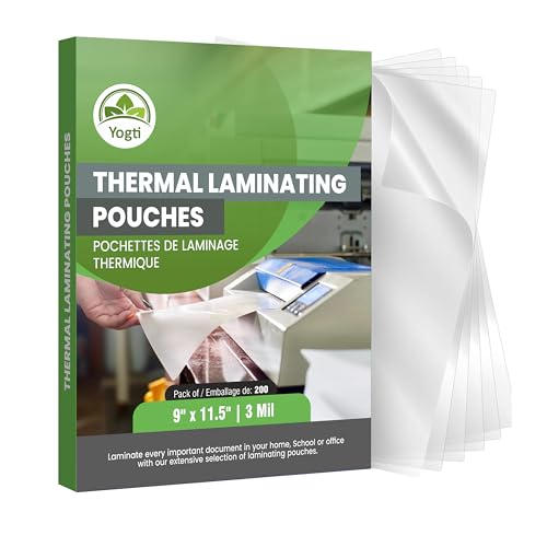 Yogti Thermal Laminating Sheets, Clear Thermal Laminating Pouches – 9 x 11.5 Inches, 3 Mil Thickness, 200 Pack – Letter Size, Crystal Clear Finish, Smooth & Durable – 200 Pack image 4