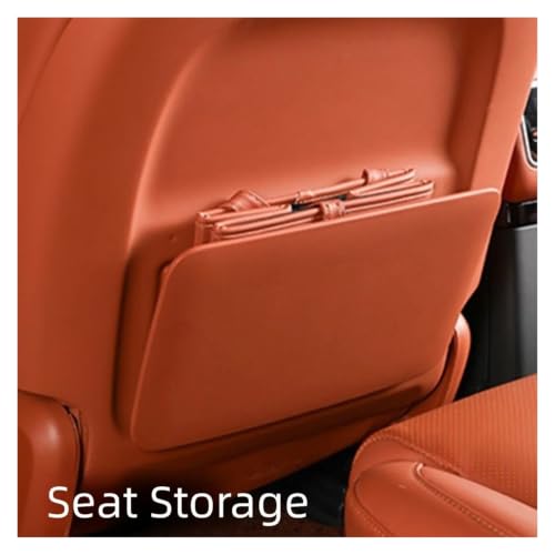 Basurero para coche de cuero naranja cubo de basura plegable y caja de almacenamiento impermeable 2
