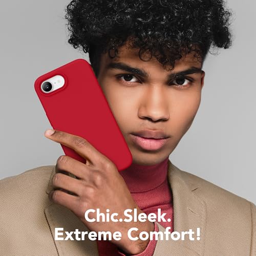Image of Magnetic for iPhone 17e /iPhone 16e Case, Compatible with MagSafe, [Soft Anti-Scratch Microfiber Lining] Slim Silicone Shockproof Protective Phone Case for iPhone 17e /16e 6.1 inch, Deep Red