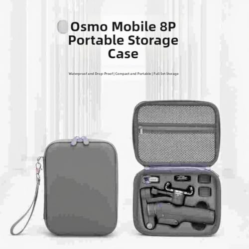 Estuche protector para DJI Osmo Mobile 8P maletín antigolpes gris de 20cm para cables 7