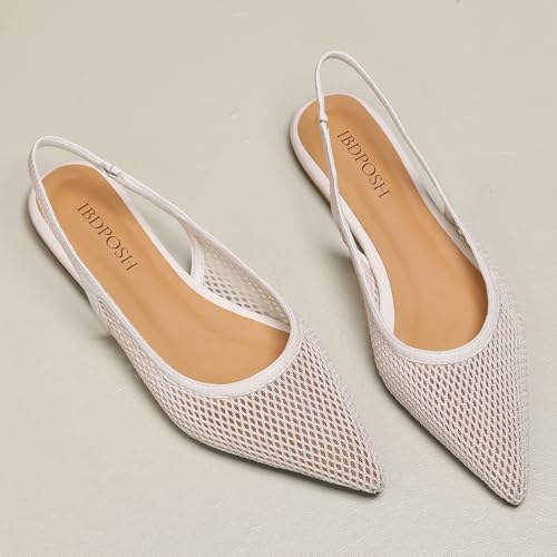 Image of Slingback Flats for Women Stylish Pointed Toe Design with Comfortable Mesh Material for Breathable Party Dress Elegant Shoes