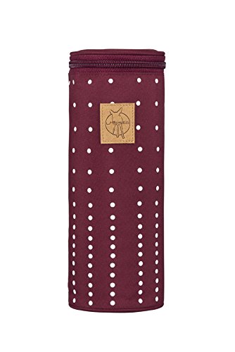 LÄSSIG Baby Flaschenwärmer Isoliert Wickelaccessoire Babyflasche Muttermilch unterwegs/Casual Bottle Holder, Dotted lines burgundy