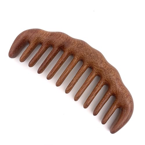 Wooden Scalp Massager - Handmade 100% Natural wood Wide Tooth Combs - Wood Massage Comb & wood Comb for Hair Care