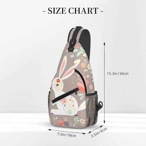 Bolso Cruzado Hombre con Diseño Floral y Conejo de Pascua miniatura 3