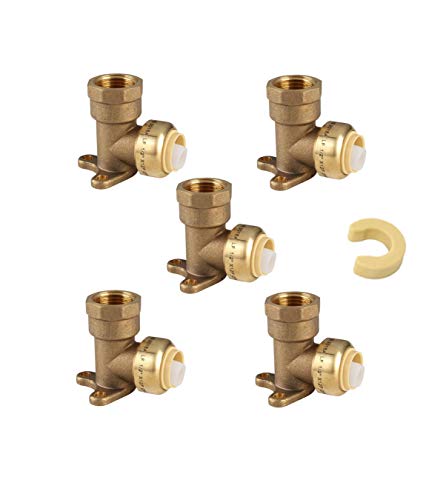 (Pack of 5) EFIELD 3/4" Push Fit x 3/4" Female NPT Drop-ear Elbows