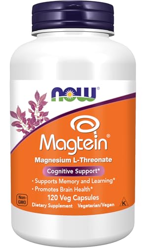 NOW Foods Supplements Magtein Magnesium L-Threonate Cognitive Support* 120 Veg Capsules