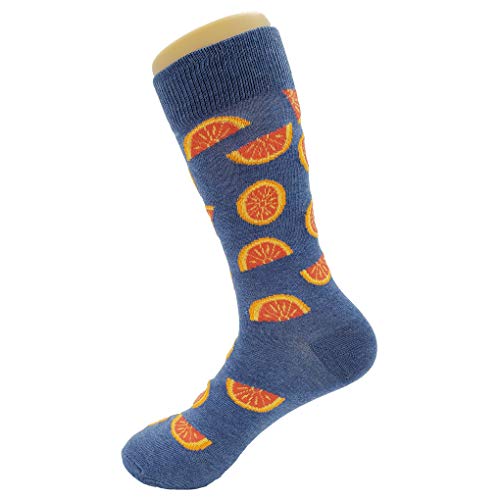 Orange Slice Dress Socks Funny Novelty Crazy Fun Design Men Size 8-12 Cotton Casual Crew Colorful Funky Fancy Socks Gift for Men3