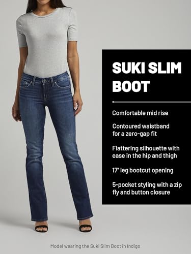 Silver Jeans Co. Women's Suki Mid Rise Curvy Fit Slim Bootcut Jeans4