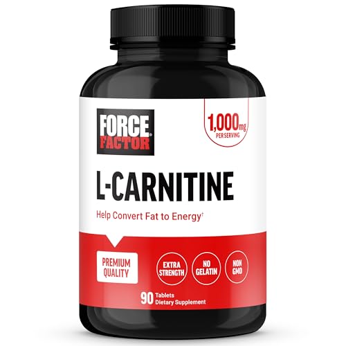 FORCE FACTOR L-Carnitine Supplement, L Carnitine Tartrate 1000mg Capsules to