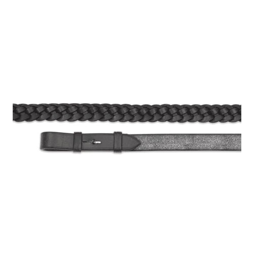 Shires Aviemore Leather Plaited Leather Reins - Black 54" x 3/4"