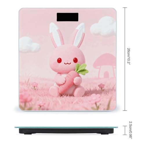 Báscula digital de baño Cute Little Rabbit con pantalla LCD miniatura 2