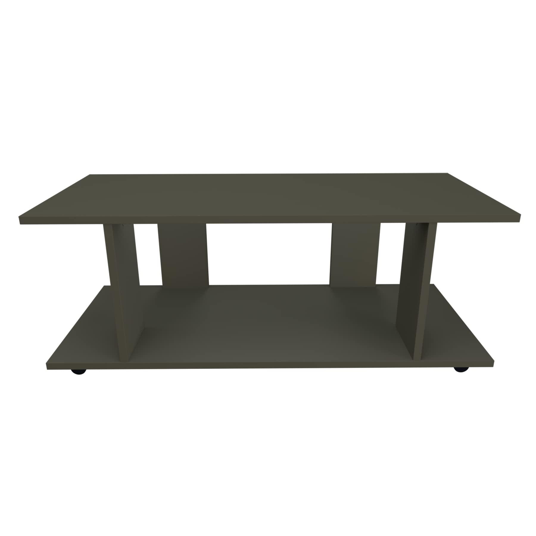 Henor Mesa Baja con Ruedas. Madera Mod. Pilar. 110 x 40 x 45.5 cm. Giro 360 con Freno. Grafito