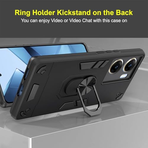 Image of NDCOM for Vivo V29e Back Cover New Model | Premium Vivo V29e 5G Back Cover with Kickstand Ring Holder