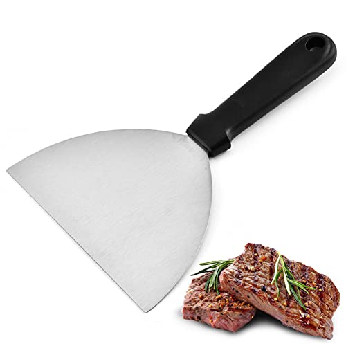1PC Semicircle Stainless Steel Griddle Spatula Hamburger Turner Scraper Pancake Turner Spatula Best for Home Kitchen BBQ Grill Tool Accessories
