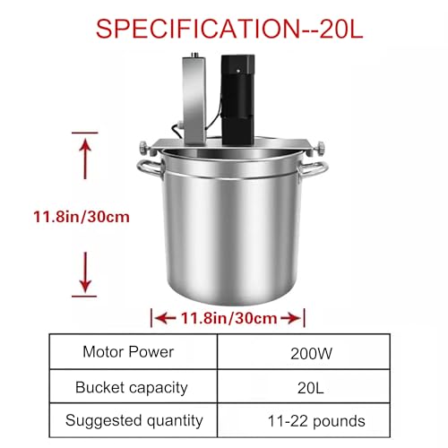20L/25L Automatic Food Mixer, Electric Jam Mixer, Automatic Pot Stirrer Mixer, Hot Pot Seasoning Bottom Soup Sauce Stirrer Frying Machine, One-button Start,20L