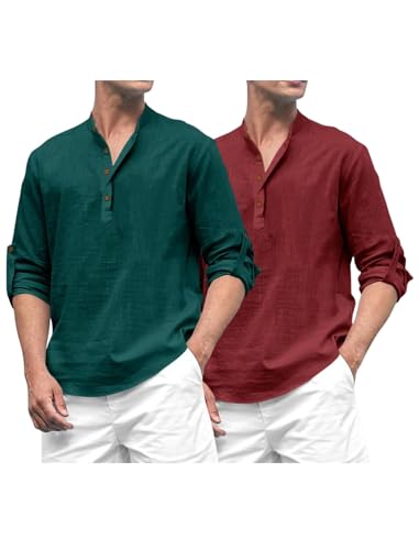 Kurta courte homme en coton mélangé fini les hauts inconfortables