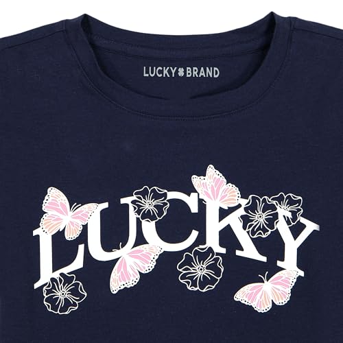 Image of Lucky Brand Girl's Short Sleeve Graphic T-Shirt, Tagless Cotton Tee with Fun Designs