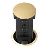 Lew Electric Round Kitchen Pop Up Outlet (GFCI, Brass)