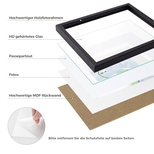 Feihorrm Bilderrahmen, A1 Fotorahmen aus Eiche, Mit gehärtetem Glas, Für 59,4x84 cm-Fotos ohne Passepartout oder 41x58… – Ansicht 3