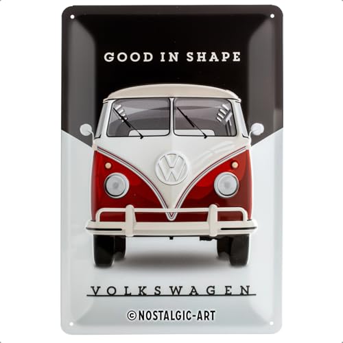 Nostalgic-Art Plaque Vintage Volkswagen – Bulli T1 – Good in Shape – Idée de Cadeau pour Le Bus VW, en métal, Déco Design Retro, 20 x 30 cm