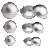 HAZOULEN DIY 18 Psc Metal Bath Bomb Molds, 3 Sizes, 9 Set