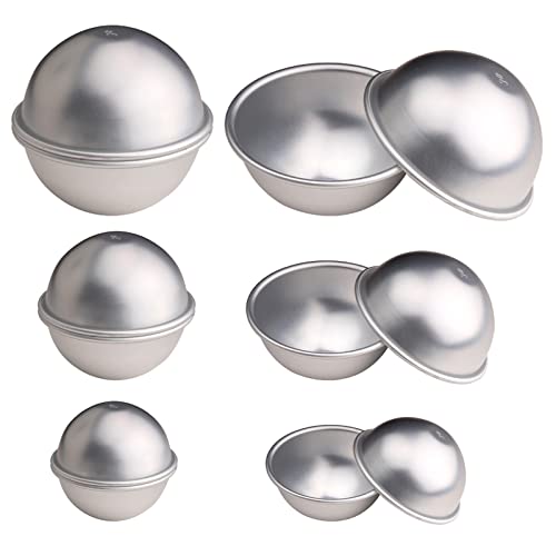 HAZOULEN DIY 18 Psc Metal Bath Bomb Molds, 3 Sizes, 9 Set