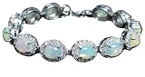 Sterling Silver 925 Genuine Ethiopian Opal With Zirconia Wedding Bracelet Jewelry