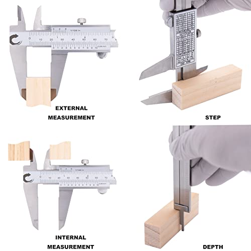 Image of Clockwise Tools Vernier Caliper, DVLR-0805 0-8 Inch /200 mm, Inch (Fraction) /Metric, Stainless Steel